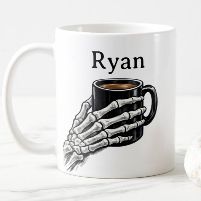 Taza de café con regalo de mano de esqueleto perso (Subido por el creador)