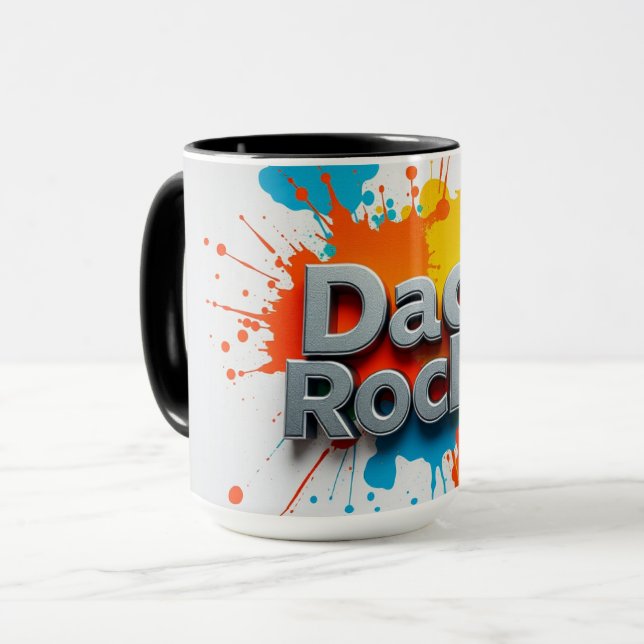 Taza de café con salpicaduras Vibrant Dad Rocks |  (Anverso izquierdo)