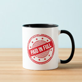 Taza de café con sello de Pagado por Completo desg