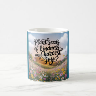 Taza de café con semillas de amabilidad