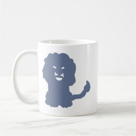 Taza De Café Con Silueta De León Azul Audaz