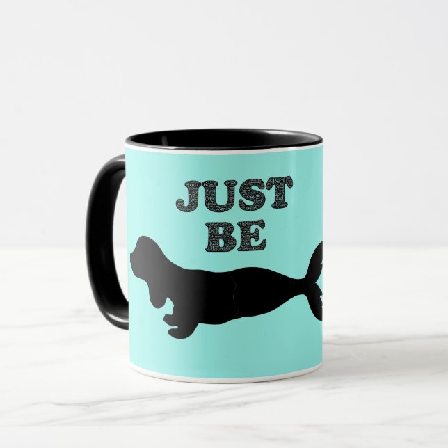 Taza de café con silueta de sirena Dachshund (Anverso izquierdo)
