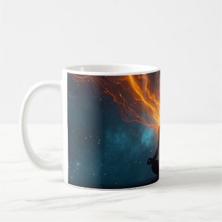 Taza de café con silueta de yoga - Arte espiritual