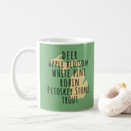 Taza de café con símbolos del estado de Michigan