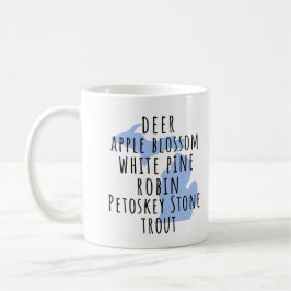 Taza de café con símbolos del estado de Michigan M