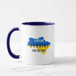 Taza de café con superposición de apoyo a Ucrania 
