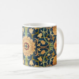 Taza de café con tapiz vintage
