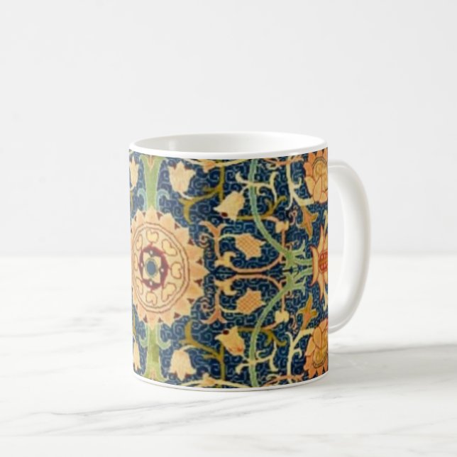 Taza de café con tapiz vintage (Anverso derecho)