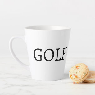 Taza de café con té latte de golf