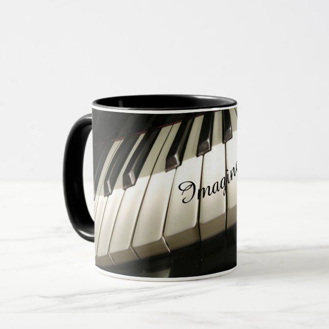 Taza de café con teclas de piano (Anverso izquierdo)