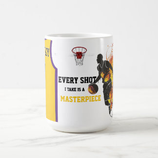 Taza de café con tema de baloncesto 