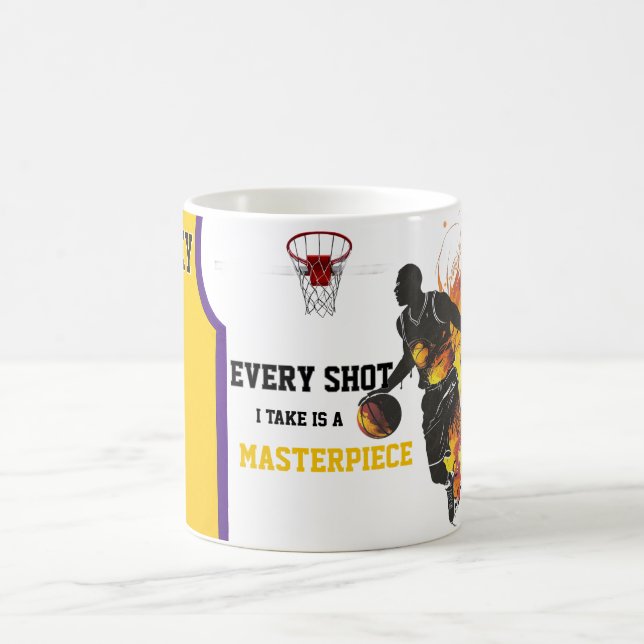 Taza de café con tema de baloncesto  (Centro)