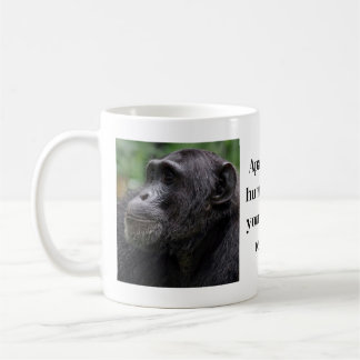 Taza de café con tema de chimpancé
