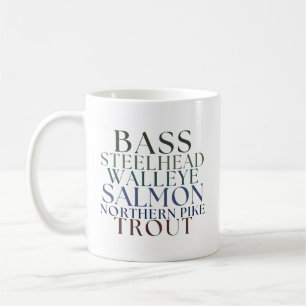 Taza de café con tema de pesca en Michigan