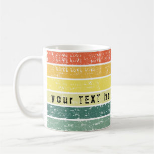 Taza de café con tema de raya retro costera