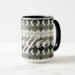 Taza de café con texto en oro