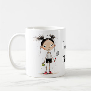 Taza De Café Con texto, linda chica estrella de tenis