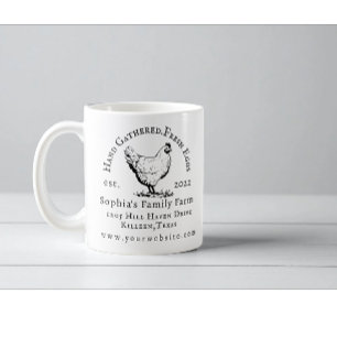 Taza De Café Con Texto Negro Negocio De Granja De