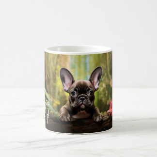 Taza De Café Con texto personalizado, 🐶 perrito francés