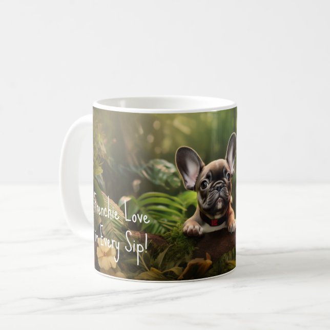 Taza De Café Con texto personalizado, 🐶 perrito francés (Anverso izquierdo)