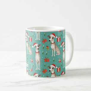 Taza De Café Con texto Whippet Wonderland Navidades