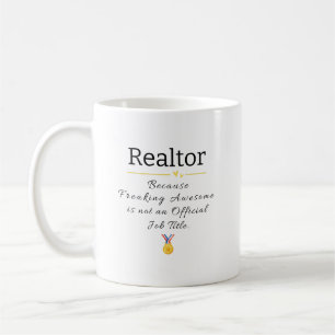 Taza de café con título de trabajo de agente inmob