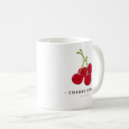 Taza de café con tono rojo y blanco resaltado 
