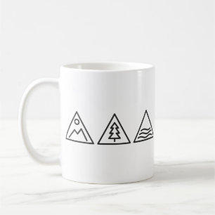 Taza De Café Con Triángulos Mínimos De Bosque De M