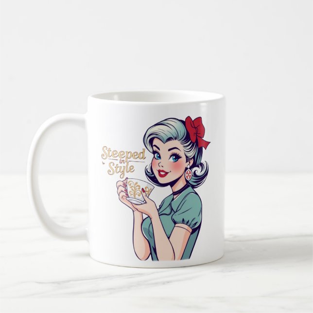 Taza De Café Con un estilo glamuroso, bebedores de té retro (Izquierda)