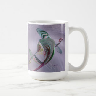 taza de café con una flor del fractal
