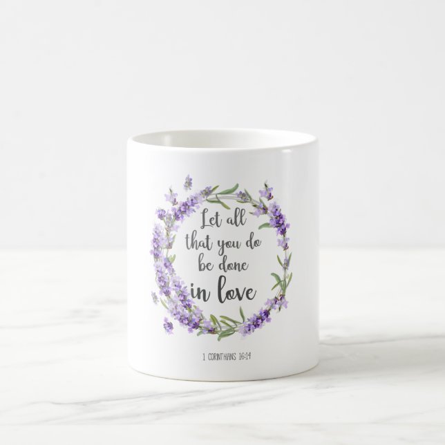 Taza de café con versículo bíblico (Centro)