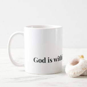 Taza de café con versículo bíblico cristiano Dios