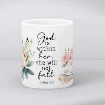 Taza de café con versículo bíblico cristiano Salmo