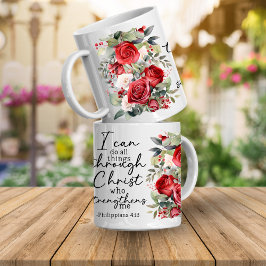 Taza de café con versículo bíblico Puedo hacer tod