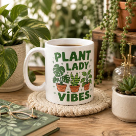 Taza de café con vibra de señora de las plantas, b