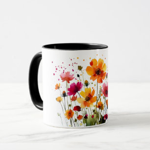 Taza de café con vida silvestre del bosque lindo y