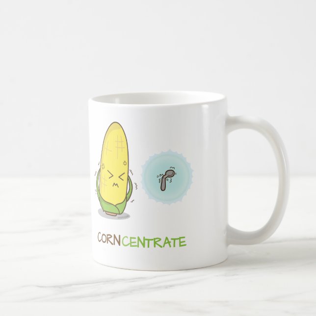 Taza De Café Concentrado divertido lindo del maíz de Punny (Derecha)