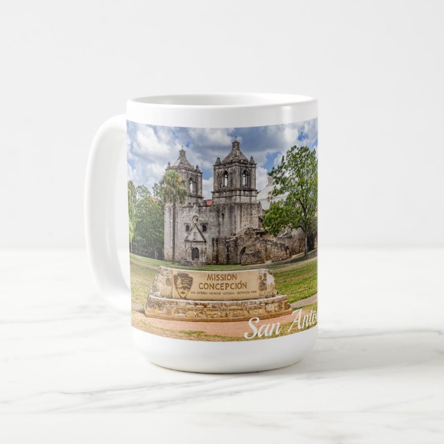 Taza De Café Concepción de misión, sagrada, tazón de café (Anverso izquierdo)