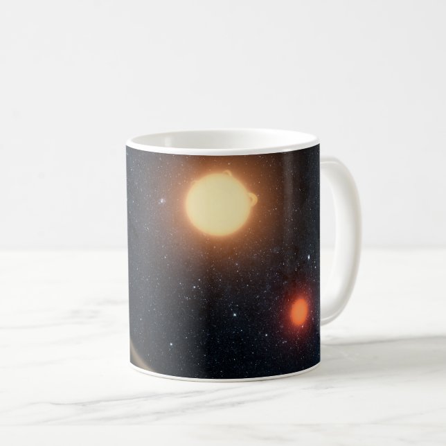 Taza De Café Concepto de artista que ilustra a Kepler-16b. (Anverso derecho)
