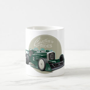 Taza De Café Concepto de coche de carreras retro personalizado