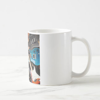 Taza De Café Concepto de las guitarras eléctricas