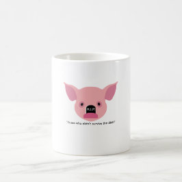 Taza de café conceptual divertida con un cerdo