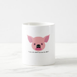 Taza de café conceptual divertida con un cerdo