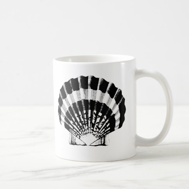 Taza De Café Concha de foca - blanco y negro (Derecha)