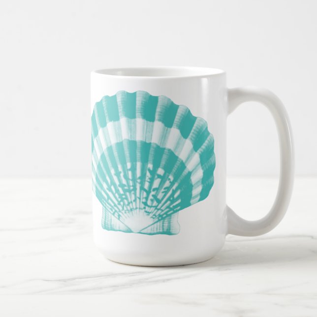 Taza De Café Concha de mar: agua suave y blanco (Derecha)