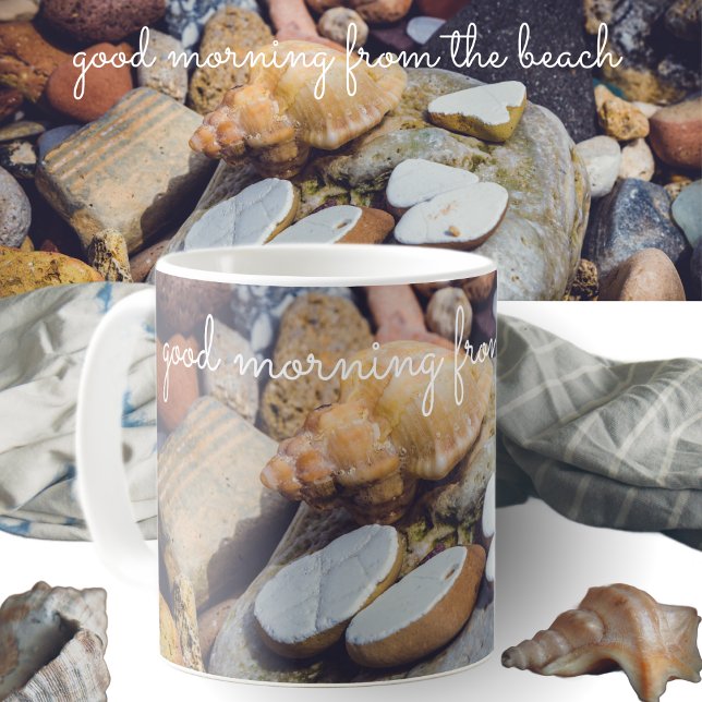 Taza De Café Concha de mar en la costa (Subido por el creador)