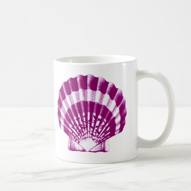 Taza De Café Concha de mar - morado y blanco (Derecha)