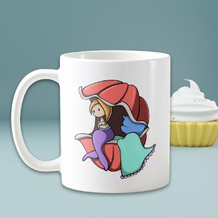 Taza De Café Concha de Sirena Personalizada Adorable