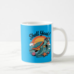 Taza De Café Concha Sí Cute Tortuga Océano Playa Juego de Palab