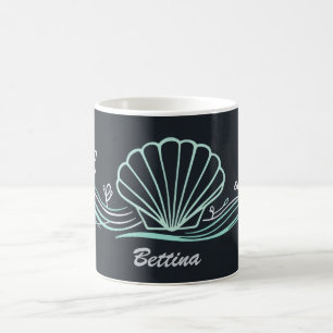 Taza De Café Concha sobre verde oscuro